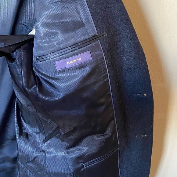 NWOT Stafford Camel Hair Blue Blazer Size 44R - Picture 8 of 10